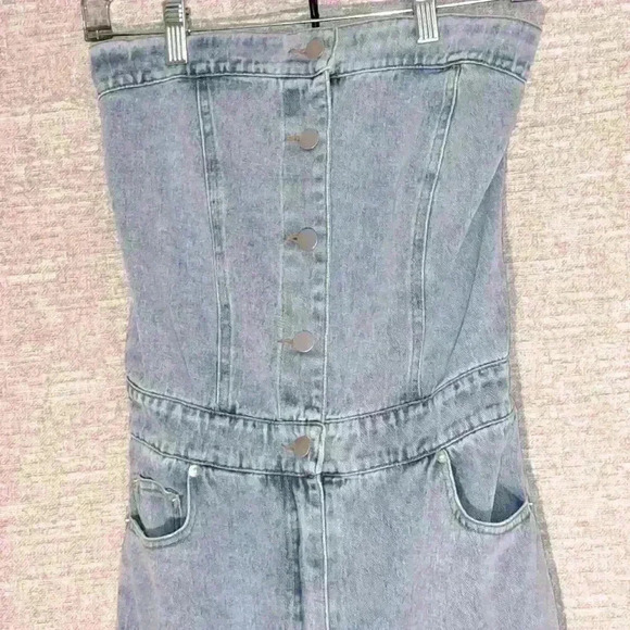 Gilli Denim Sleeveless Jumpsuit Size 2 #94 - Picture 4 of 15